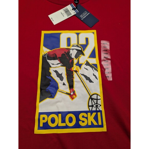 NWT Polo Ralph Lauren POLO SKI ‘92 Men's Short Sleeve T-Shirt Size 4XB Red - Picture 4 of 8